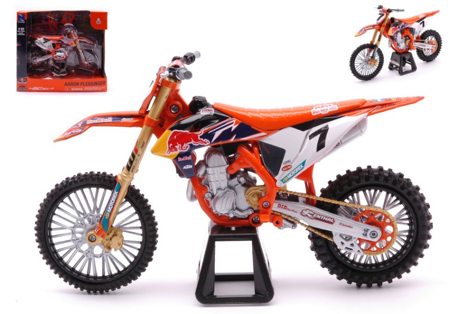 Modellino moto scala 1:12 New Ray KTM RED BULL 450 SX-F N.7 AARON  PLESSINGER motor bike diecast modelllismo - Arcadia Modellismo