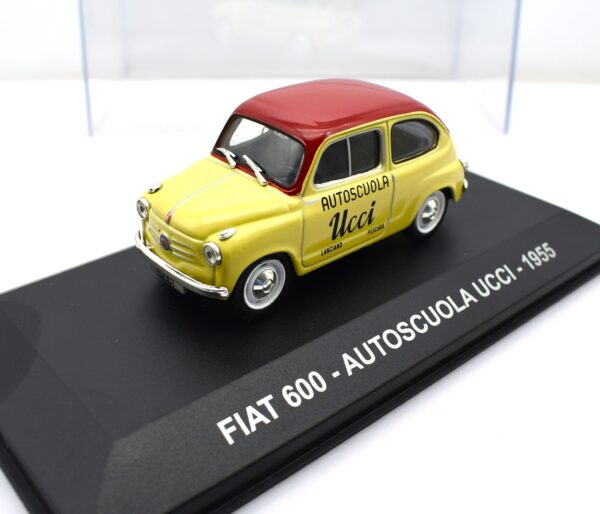 Modellini auto FIAT 600 scala 1:43 AUTOSCUOLA UCCI veicoli pubblicitari d'epoca collezione - immagine 4