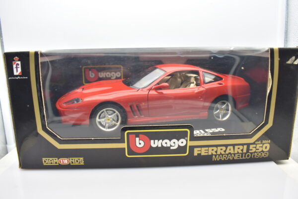 Modellino auto FERRARI 550 MARANELLO scala 1:18 Burago diecast modellismo da collezione - immagine 2