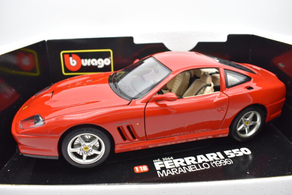 Modellino auto FERRARI 550 MARANELLO scala 1:18 Burago diecast modellismo da collezione - immagine 3