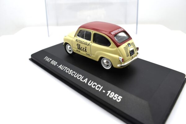 Modellini auto FIAT 600 scala 1:43 AUTOSCUOLA UCCI veicoli pubblicitari d'epoca collezione - immagine 3