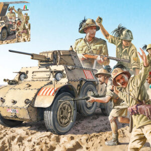 Modellino kit di montaggio carri armati tank Italeri  AB 41 WITH BERSAGLIERI ITALIAN INFANTRY KIT 1:35