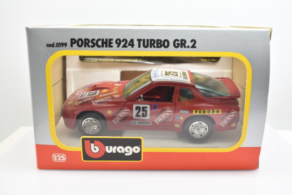 Modellino auto rally scala 1:24 Porsche 924 Turbo GR.2 Burago diecast modellismo da collezione - immagine 2