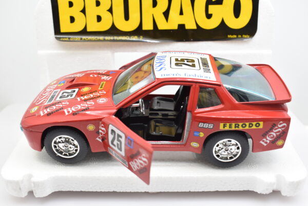 Modellino auto rally scala 1:24 Porsche 924 Turbo GR.2 Burago diecast modellismo da collezione - immagine 3