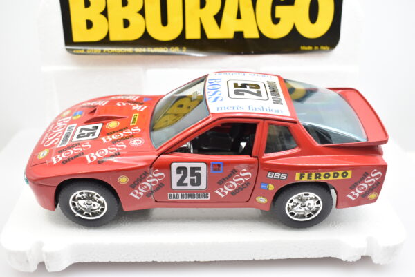 Modellino auto rally scala 1:24 Porsche 924 Turbo GR.2 Burago diecast modellismo da collezione - immagine 7