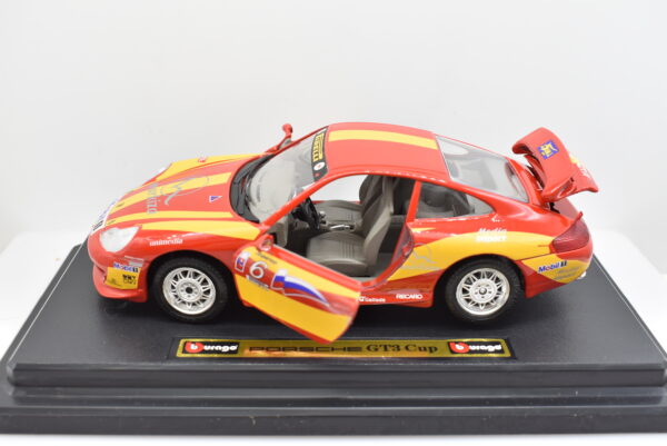 Modellino auto rally scala 1:24 Porsche GT3 Cup Burago diecast modellismo da collezione - immagine 3