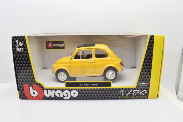 modellino Fiat 500 F 500F auto scala 1:24 burago diecast collezione modellismo - immagine 2