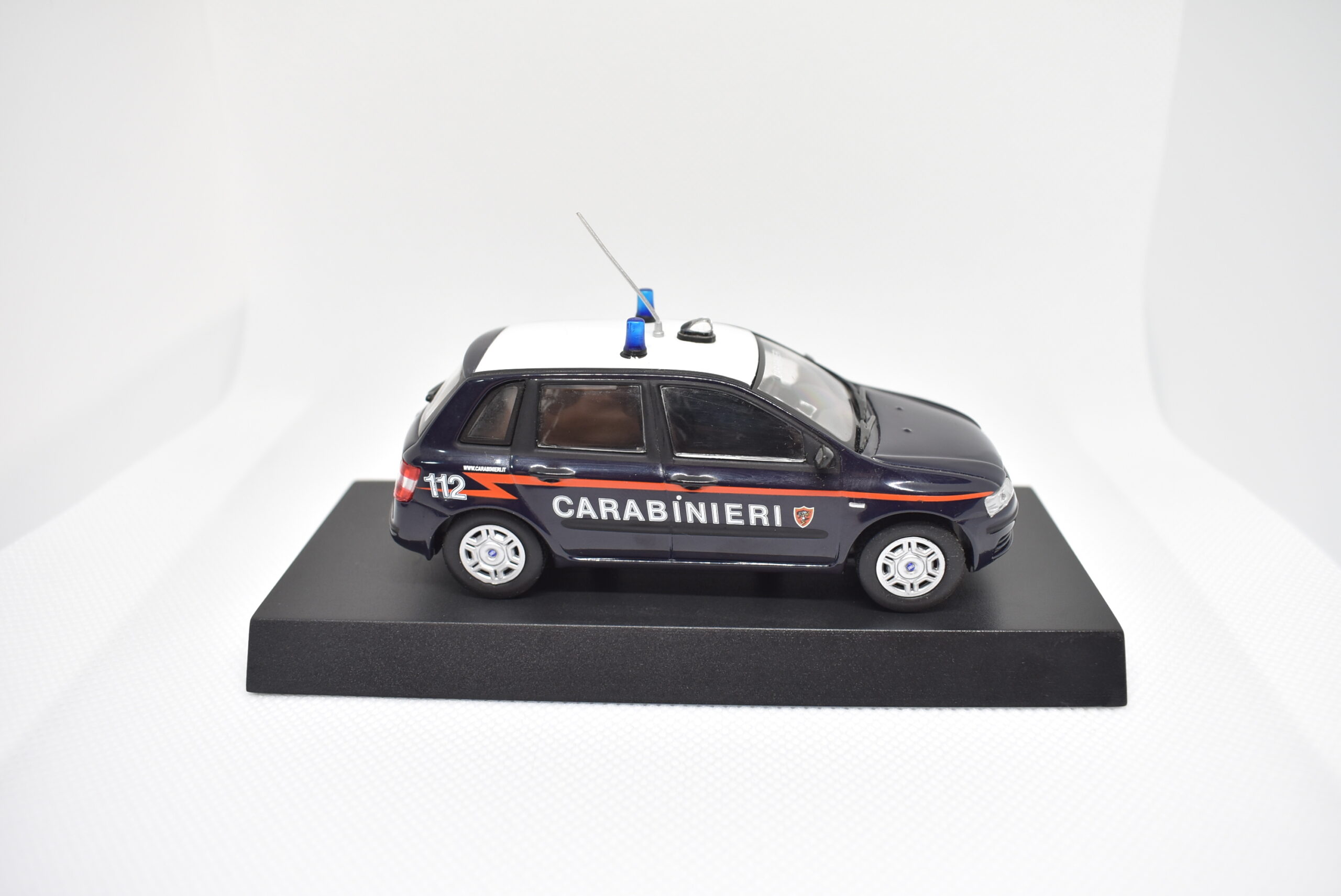 Modellino Diecast 1/43 Fiat Stilo Carabinieri 2005, Blu, De Agostini, Scatola Non Perfetta