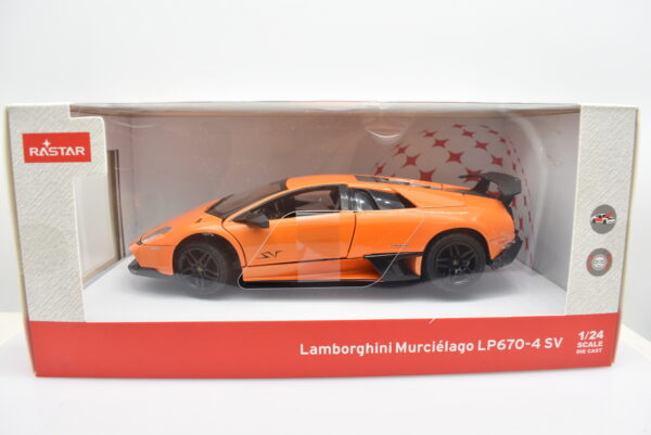 Modellino auto scala 1:24 Lamborghini Murcielago LP 670 4 SV diecast modellismo da collezione - immagine 5