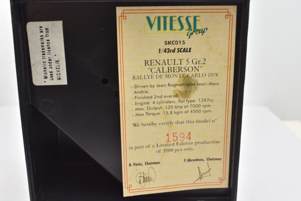 Modellino auto rally scala 1:43 Renault 5 Vitesse diecast modellismo da collezione - immagine 6