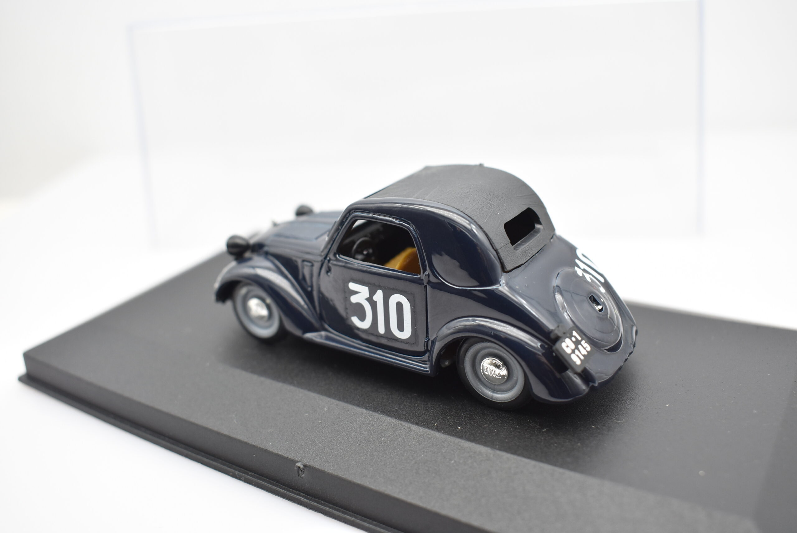 Modellino auto scala 1:43 Fiat 500 A Topolino Mille Miglia Brumm diecast modellismo da collezione - immagine 4