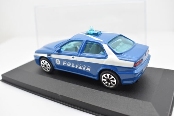 Modellino auto polizia scala 1:43 Alfa Romeo 156 Burago diecast modellismo da collezione - immagine 4