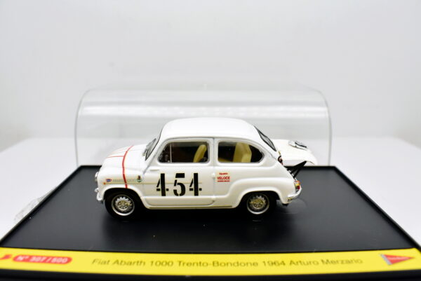 Modellino auto rally scala 1:43 Fiat Abarth 600 1000 BRUMM modellismo statico - immagine 3