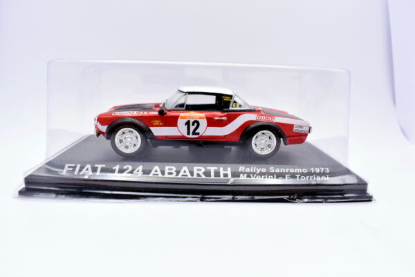Modellino auto rally scala 1:43 Fiat 124 Abarth IXO diecast modellismo statico - immagine 2