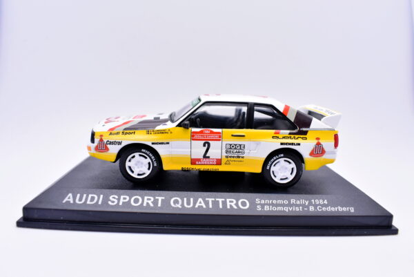 Modellino auto rally scala 1:43 Audi Sport Quattro IXO diecast modellismo statico - immagine 4