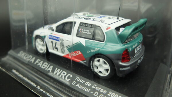 Modellino auto rally scala 1:43 Skoda Fabia WRC diecast modellismo statico - immagine 4