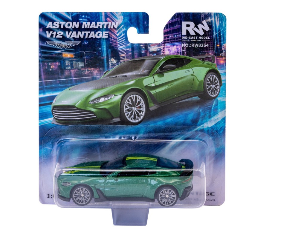 Modellino auto scala 1:64 ASTON MARTIN VANTAGE GREEN modellismo statico collezione