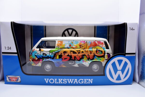 Modellino auto scala 1:24 Volkswagen VW T2 T3 Bus Van diecast modellismo da collezione - immagine 4