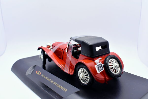 Modellino auto Jaguar SS 100 Roadster scala 1:32 diecast modellismo collezione epoca solido - immagine 5