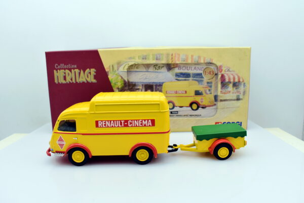 Modellino Camion scala 1:43 Renault cinema Renault 1000 kg avec remorque Corgi diecast modellismo da collezione - immagine 3