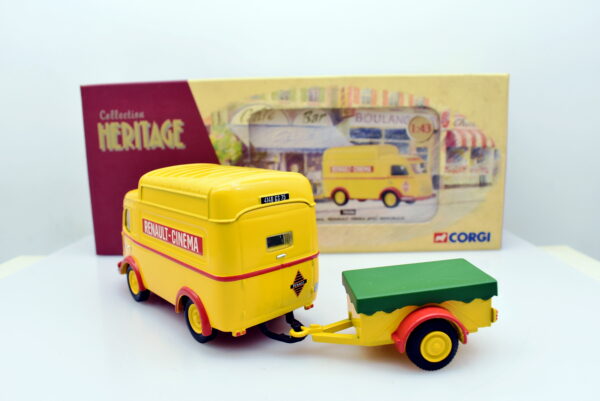 Modellino Camion scala 1:43 Renault cinema Renault 1000 kg avec remorque Corgi diecast modellismo da collezione - immagine 5
