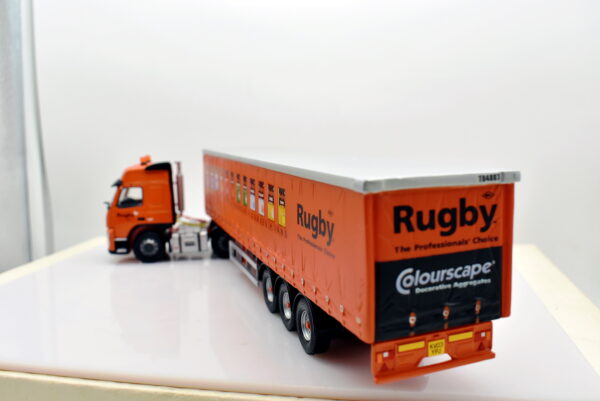 Modellino Camion scala 1:50 Volvo fm low curtainside Rugby Corgi diecast modellismo da collezione - immagine 5