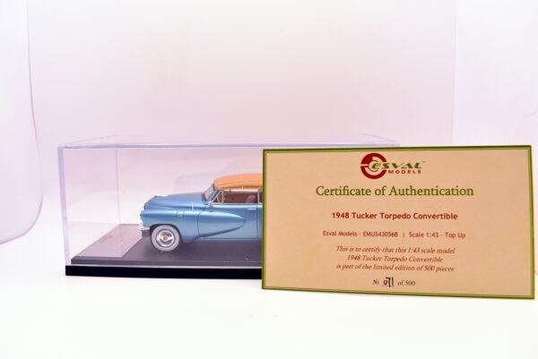 Modellino auto 1:43 tucker torpedo convertible collezione modellismo statico esval models - immagine 6