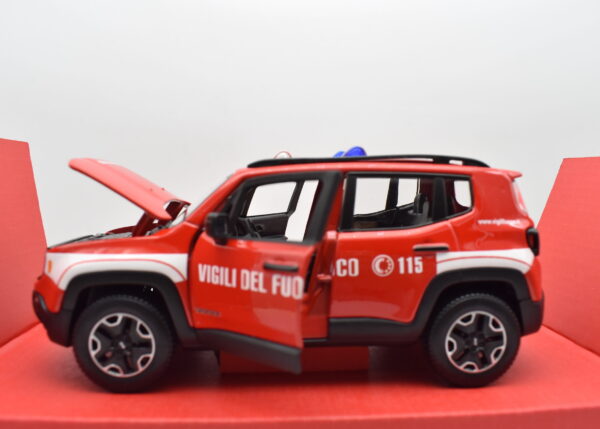 Modellino auto pompieri vigili del fuoco scala 1:24 Jeep renegade diecast modellismo da collezione maisto