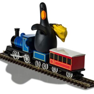 Modellino Corgi WALLACE & GROMIT THE WRONG TROUSERS FEATHERS MCGRAW & LOCOMOTIVE cm 12