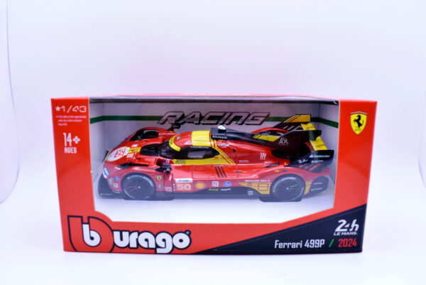 Modellini auto racing Ferrari 499P 2024 scala 1:43 Burago diecast da collezione - immagine 2