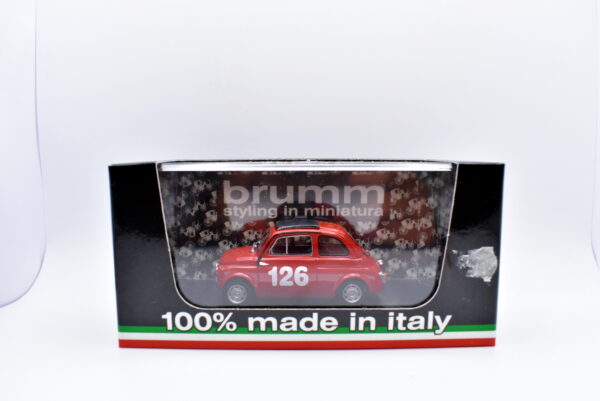 Modellino auto rally scala 1:43 Fiat 595 Abarth BRUMM modellismo statico - immagine 2