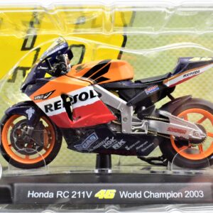 Modellini moto Valentino Rossi 1:18 Honda Rc 211V world championship 2003 gp motor bike