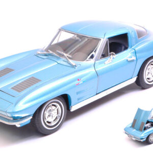 Modellino auto scala 1:24 CHEVROLET CORVETTE C2 BLUE diecast modellismo statico