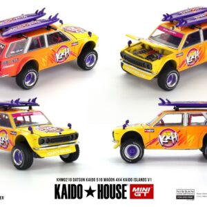 Modellino auto scala 1:64 Mini GT  DATSUN 510 WAGON 4X4 KAIDOISLANDS V1 1969 1:64 modellismo statico