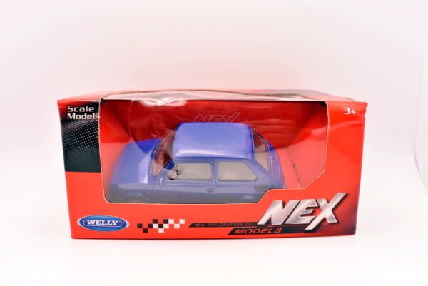 Modellino Auto fiat 126 blu diecast modellismo statico da collezione welly - immagine 2