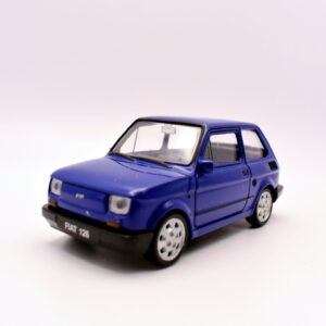 Modellino Auto fiat 126 blu diecast modellismo statico da collezione welly