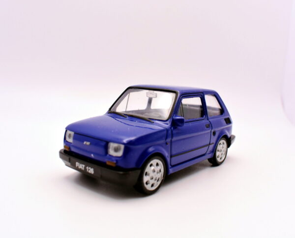 Modellino Auto fiat 126 blu diecast modellismo statico da collezione welly