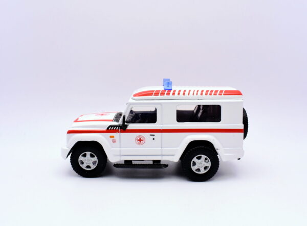 Modellino auto scala 1:43 ambulanza Land Rover Defender Cruz burago modellismo statico