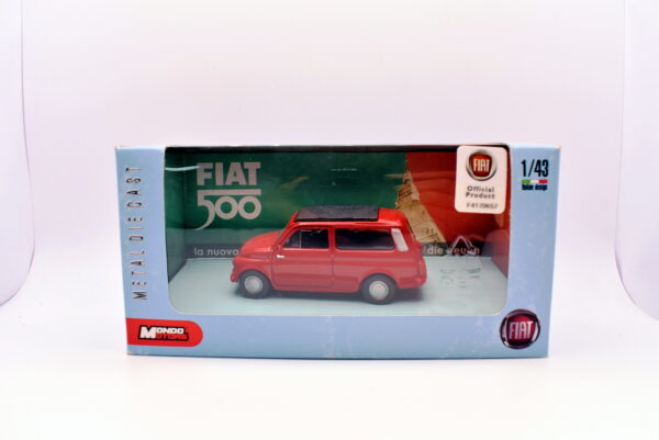 Modellino auto scala 1:43 fiat 500 giardiniera red modellismo statico collezione - immagine 2
