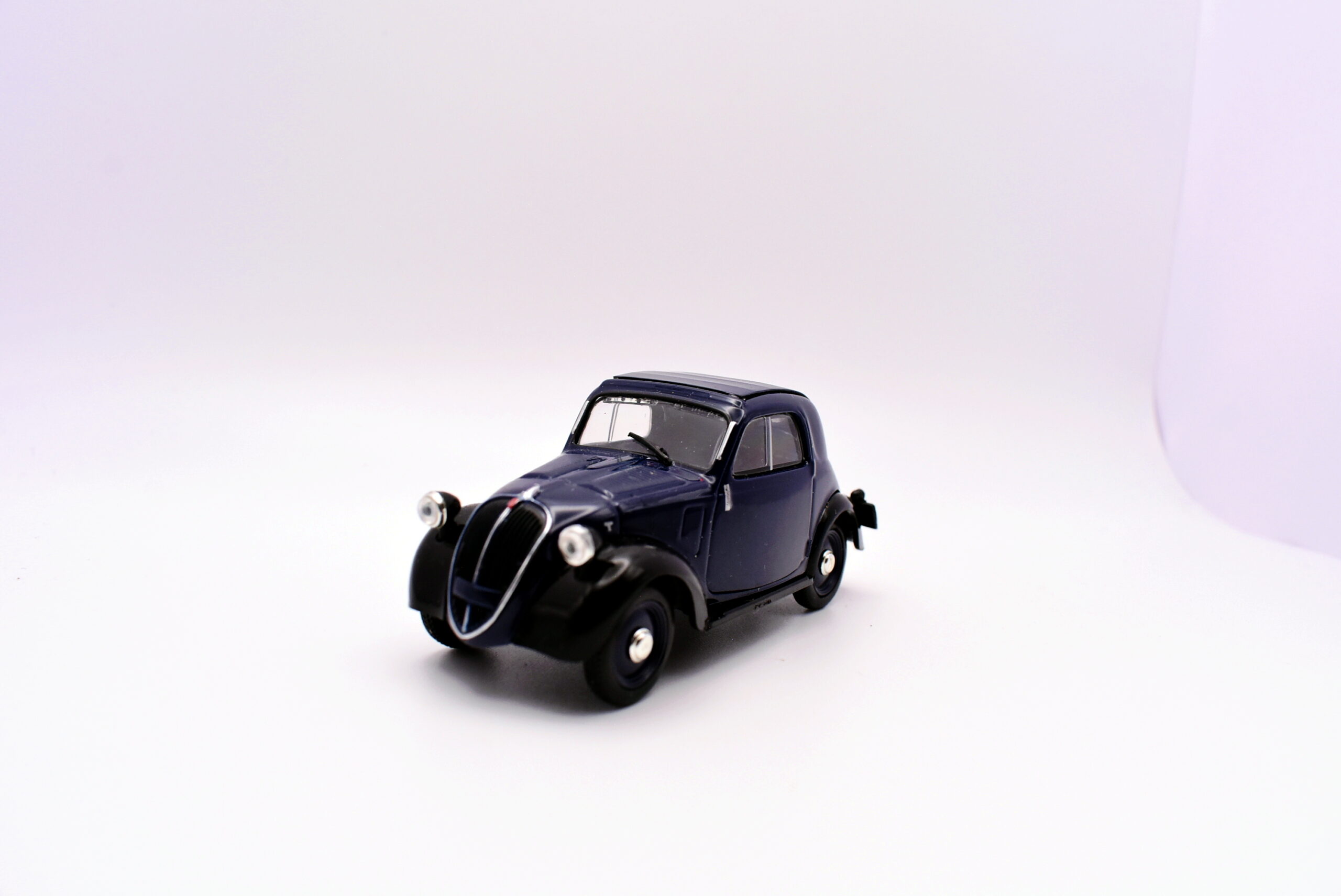 Modellino auto scala 1:43 FIAT 500 TOPOLINO blu modellismo statico collezione - immagine 3