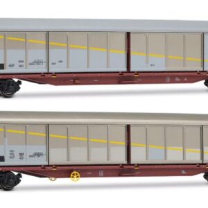 Modellino treno modellismo ferroviario  Rivarossi  FS 2-UNIT PACK HABILS CLOSED WAGONS SILVERBROWN LIVERY EP.V 1:87