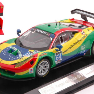 Modellino auto scala 1:43 Burago FERRARI 458 ITALIA GT3 TEAM SCUDERIA CORSA N.64 24h DAYTONA 2015 racing modellismo