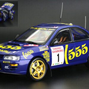 Modellino auto rally scala 1:18 SunStar  SUBARU IMPREZA 555 N.1 WINNER SAN REMO 1996 C.MCRAE-DEREK RINGER modellismo