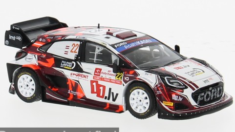 Modellino auto rally scala 1:43 Ixo Model  FORD PUMA WRC N.22 RALLY POLEN 2024 SESKS-FRANCIS modellismo