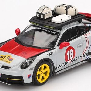 Modellino auto rally scala 1:64 Mini GT PORSCHE 911 (992) DAKAR modellismo