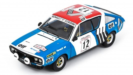 Modellino auto rally scala 1:43 Spark Model RENAULT 17 N.12 8th TOUR DE CORSE 1974 J.F.PIOT-F.JAUBERT modellismo