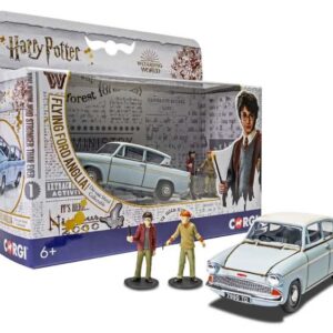 Modellino Corgi HARRY POTTER MR WEASLEYS FORD ANGLIA WHARRY AND RON FIGURES