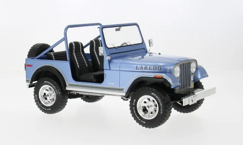 Modellino auto scala 1:18 ModelCarGroup  JEEP CJ-7 LAREDO 1980 BLUEDECALS modellismo statico