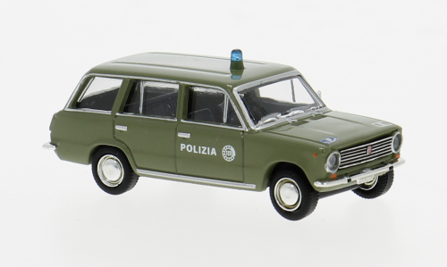 Modellino auto scala 1:87 FIAT 124 FAMILIARE 1966 POLIZIA modellismo