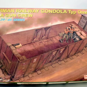 Modellino model kit montaggio tank GERMAN RAILWAY GONDOLA TYP OMMR W/AA GUN CREW dragon scala 1:35 modellismo